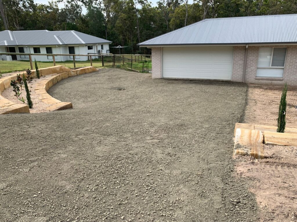 Soil spread before turf laying
